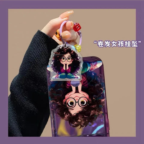 Cute Girl Case with Keychain